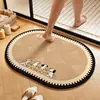 Alfombra de baño de dibujos animados, alfombrilla absorbente de tierra de diatomeas para lavabo y entrada de inodoro, alfombrilla para pies resistente a la suciedad con absorción rápida de agua