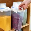 Frasco Sellado Caja de Almacenamiento para Granos Frutos Secos Frijoles Harina Cubo de Mijo de Plástico Transparente para Almacenamiento en la Cocina del Hogar