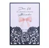 Tarjeta de Invitación Rectangular para Festival de Boda Tarjeta de Felicitación de Boda Grabado Láser Estilo Europeo Patrón Hueco Tarjeta de Invitación con Sobre