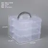 Caja de Almacenamiento Multifuncional Transparente de Tres Capas Desmontable con 18 Compartimentos y 30 Compartimentos para Joyería, Juguetes Lego, Equipo de Pesca, Caja de Almacenamiento y Organización