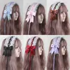 Diadema de Encaje Blanco Estilo Lolita Soft Girl Japonés Diadema Estilo Hada Todo Fósforo Pequeños Accesorios para el Cabello Lolita Soft Girl KC