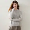 Suéter de punto de cachemira de cuello redondo estilo perezoso para mujer, jersey, holgado, manga larga, prenda interior, suéter, adelgazante, versátil, capa base, ropa para mujer