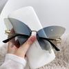 Novos Óculos de Sol Borboleta Sem Aro com Borda Cortada Estilo Moda Europeia e Americana Personalizados de Luxo Leve Estilo de Celebridade da Internet Tendência