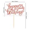 Estrela Criativa com Glitter 18/21/30 feliz aniversário inserção para bolo decoração de bolo de festa de aniversário sinal de inserção