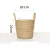 Maceta Tejida de Paja Nórdica Cesta de Flores Mimbre Tejido de Ratán Portátil Tejido Creativo Maceta para Potos Arreglo Floral Planta Verde Maceta Pastoral Decoración del Hogar