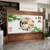 Pantalla divisoria para sala de estar, modelo nuevo 2025, pantalla exterior de imitación madera maciza, pantalla móvil de lujo para sala de estar y patio