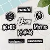 Mini Patch Bordado Hot Melt Preto e Branco Rock Patch Bordado DIY Patch de Tecido Acessórios para Roupas Atacado Transfronteiriço