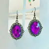 Pendientes vintage de moda ovalados con piedras preciosas grandes, los más vendidos en Europa y América, diseño único de nicho para fiestas nocturnas y sesiones de fotos, ganchos para orejas chapados en oro antiguo para mujer
