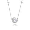 Collar Serie Corazón Luna de Ensueño para Mujer, Colgante de Estrella y Luna con Diamante Rosa en Forma de Corazón, Regalo de Lujo Ligero para Mejor Amiga, Cadena para Clavícula Festival Qixi