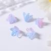 Aretes de Pétalos de Vidrio Transparente con Baño de Color Estilo Antiguo Accesorios Pulsera DIY Horquilla de Lirio Esmaltado Material para Abalorios