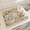 Estilo Pastoral Encimera de Cocina Antideslizante Alfombrilla Drenante Resistente a la Suciedad y Buena Tolerancia Tela Tecnológica Alfombrilla para Mesa de Comedor Alfombrilla con Aislamiento Térmico para Lavabo