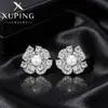 Pendientes Xuping incrustados con gemas artificiales, de lujo ligero y elegantes, accesorios para la oreja de estilo coreano inspirados en Instagram, de nicho y con estilo, de perlas artificiales