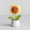 Día del Maestro Maceta Tejida Flor Artificial Acabados Adornos Decoración Hogar Amigos Mejor Amigo Regalos Regalo Flores en Maceta