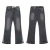 Ga Venta al por Mayor Comercio Exterior Transfronterizo Marca de Moda Jeans de Mezclilla Acampanados Lavados Desgastados Patchwork Unisex