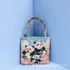 Bolsa de Mão Estilo Étnico, Bolsa de Tecido de Sofá Bordada, Bolsa Fresca e Casual com Bordado de Fio Dourado Dupla Face