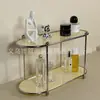 Estante de Almacenamiento Multicapa Estilo Francés Organizador de Escritorio para Tocador para Perfume, Aromaterapia, Productos para el Cuidado de la Piel, Bandeja para Artículos Varios de Baño