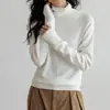 Suéter de Punto de Lana de Oveja con Cuello Alto para Mujer, Manga Larga, Holgado, Casual, Suave, Estilo Perezoso, Camisa Base, Disponible en Stock, Venta al por Mayor del Fabricante