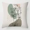 Funda de almohada artística abstracta Morandi personaje de línea cojín suministros para el hogar almohada transfronteriza sofá decoración simple