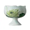 Taza Maestro de Cerámica Arita Pintada a Mano con Pie Alto con Diseño de Copo de Nieve Blanco y Reflejo de Ola Azul para Uso en Casa, Adecuada para Juego de Té Kung Fu