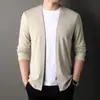 Cárdigan de Primavera para Hombre Estilo Coreano Juvenil Moderno Color Sólido Tejido Casual Delgado de Manga Larga Chaqueta Fina para Hombre Venta al por Mayor