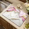 Tapete Drenante de Mármol para Cocina Tapete Secador de Vajilla para Mesa Posavasos Tapete Absorbente para Encimera Tapete de Mesa No Lavable Limpiable a Prueba de Aceite