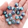 12x 10mm cuentas redondas facetadas de vidrio de cristal hechas a mano para joyería DIY cuentas sueltas hechas a mano material para cadena de teléfono móvil