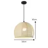 Lámpara colgante de bola de fieltro color crema con hilo de algodón estilo francés para sala de estar, comedor, dormitorio principal, estudio, luminaria de estilo bohemio