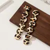 1 Par de Brincos Redondos com Franjas Estampa de Leopardo Picante com Design de Personalidade de Nicho Vintage e um Toque de Luxo