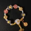 Conector de Três Vias de Ágata Branca Eixo Universal de Vidro Conjunto de Cobre Banhado a Ouro Peças de Acessórios DIY para Pulseira Bodhi