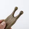 Raspador de Nariz de Sándalo Verde Masajeador Caracol Palo para Tendones Raspador Puente Nasal de Arena Belleza Ocular Masaje Desobstrucción Tablero de Masaje de Dos Dientes