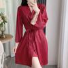 Conjunto de Camisón Puramente Sexy y Lindo, Conjunto de Dos Piezas de Camisón Camisola y Bata de Seda Hielo, Ropa de Casa Suave para Mujer
