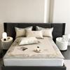 Conjunto de Três Peças de Mat de Seda de Gelo Estampado Digital Classe A Verão Espessado Antibacteriano Lavável Lençol de Cama de Luxo Acessível Mat para Ar Condicionado