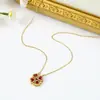 Collar de Corazón Multiusos Transfronterizo para Mujer Diseño de Nicho Chinc Elegante Trébol de Cuatro Hojas Joyería de Moda Venta al por Mayor