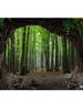 Papel Tapiz de Extensión Espacial Estéreo 3D Papel Tapiz de Paisaje Forestal Fondo de Pared Mural para Cafetería Restaurante Sala de Estar Tienda de Té con Leche