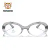Gafas infantiles de montura ovalada tr90 con bloqueo de luz azul, montura de gafas, patilla de silicona, niña, suave, tacto de alta calidad, montura de gelatina, simple