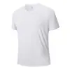 Camiseta de seda de hielo de verano para hombre, cuello redondo, ropa de secado rápido, manga corta, fina, transpirable, manga media, talla grande, deportiva, holgada, de moda.