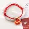 Collar de Año Nuevo para Mascotas Collar para Perro y Gato Tejido a Mano con Cascabel Cuerda Roja Seguro y Festivo Accesorios de Collar de Año Nuevo