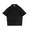 Camisa polo de lino elástico para hombre, camiseta de manga corta, marca de moda, talla grande, nuevo modelo verano 2026, camiseta fina de alta gama con bloques de color