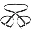 Cinto de Couro Oye Estilo Punk com Afunilamento na Cintura e Argola para Perna Integrada, Moderno e Sexy, Realça Pernas e Glúteos Bonitos