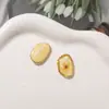 Ornamentos de resina con flores secas, estilo pintura al óleo, marco de metal de alta gama con borde dorado, parches para aretes DIY, aretes, accesorios para llaveros
