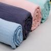 En stock al por mayor algodón liso crepé doble pijama pantalones de toalla tela