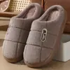 2025 Nuevas Pantuflas de Algodón para Hombre Tallas Grandes Pantuflas de Algodón de Invierno para Hombre Pantuflas Cálidas con Suela Gruesa y Pelo 45 46 47 48