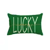 Calle irlandesa transfronteriza. Funda de almohada de lino con estampado de trébol del Día de San Patricio funda de almohada de césped de la suerte para sofá