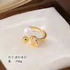 Anel Nala Estilo Francês Vintage Pérola de Água Doce Aberta, Joia de Luxo Leve de Alta Qualidade, Anel Borboleta Que Não Desbota