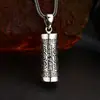 Pingentes de prata de lei 925 no atacado, pingentes com padrão hexagonal e mantra de seis caracteres, pingente que abre, joias de prata tailandesa com acabamento vintage fino