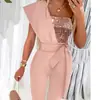 Explosões Primavera e Verão 2024 Calça com Contas Chegada Nova Europeia e Americana Cinto Slim Conjunto Sem Mangas Vestido Pic Pic com Contas para Mulheres