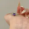 Anillo Retro Simple Morado de Estrella de Cinco Puntas para Mujer, Estilo Moderno y de Alta Gama, Anillo Elegante y Versátil para el Dedo Índice