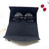 Fabricante de cajas plegables triangulares para gafas de sol, resistentes a la compresión y portátiles, con estuche para gafas plegables triangulares, color negro Saffiano