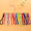 Cordão de celular para badminton cor de macaron, pingente de resina, pulseira trançada, chaveiro, acessório de cordão anti-queda para bolsa