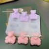 Espelho epóxi 6 peças doce urso silicone molde chaveiro telefone celular shell decoração material acessórios urso molde